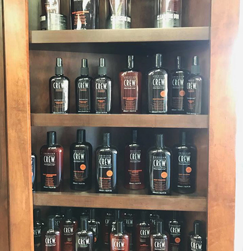Men's hair styling products at Arcadia Barber Shop